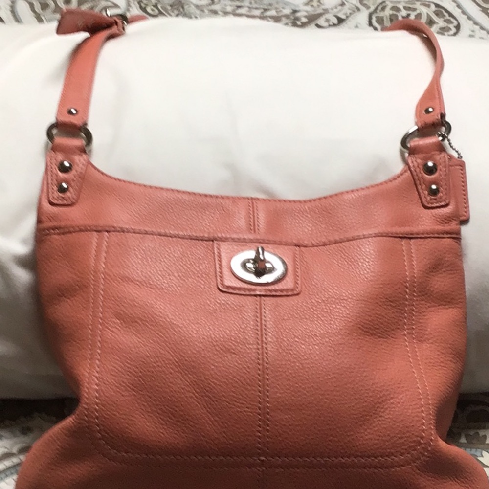 Salmon color COACH bag